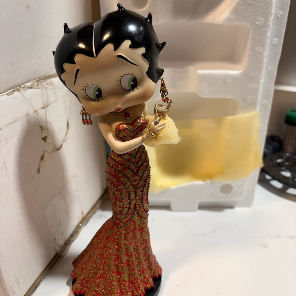 Betty Boop Red and Black Figurine 9”